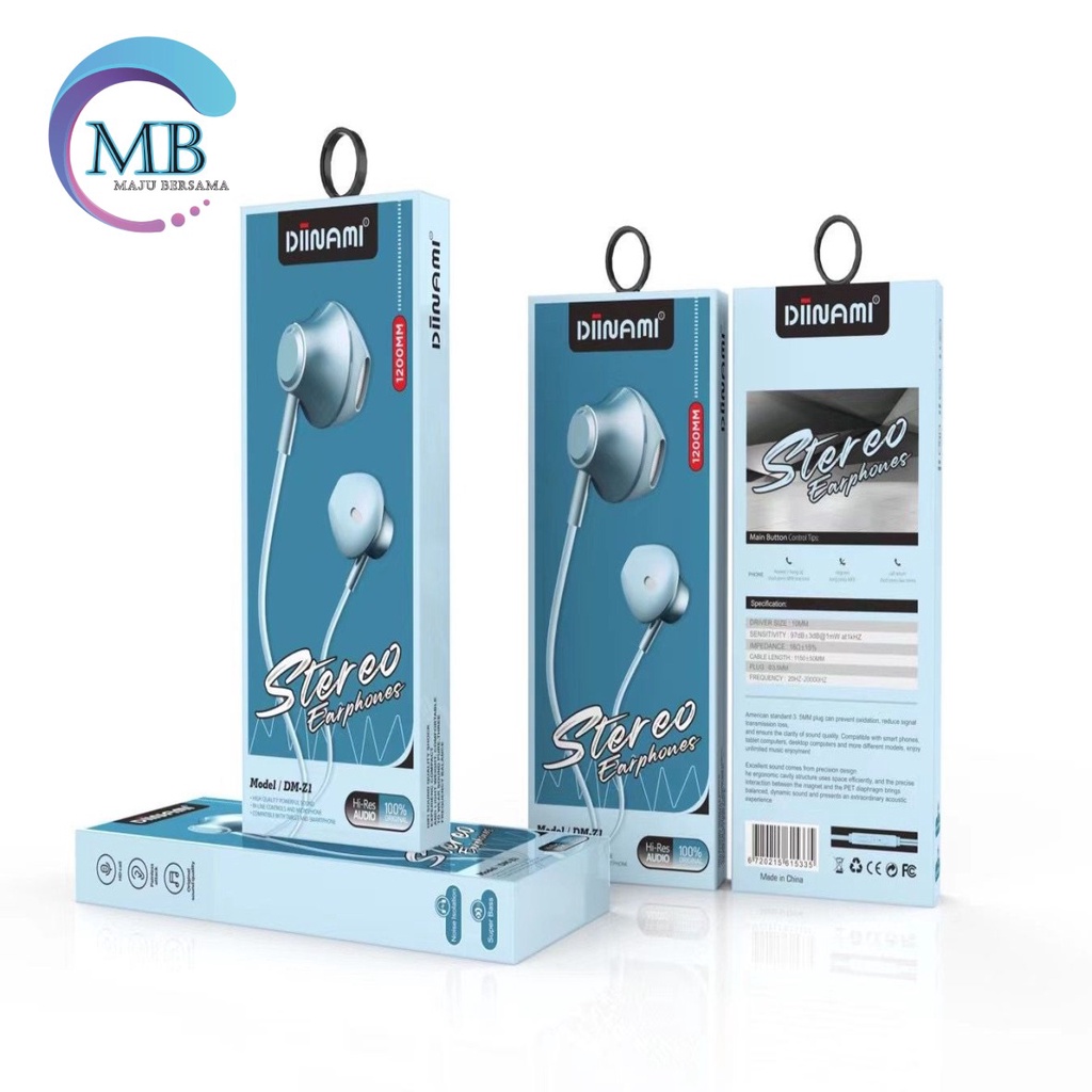 BM076 Headset earphone Hf macaron DIINAMI Z1 METAL super extra BASS for oppo Samsung vivo xiaomi MB2151