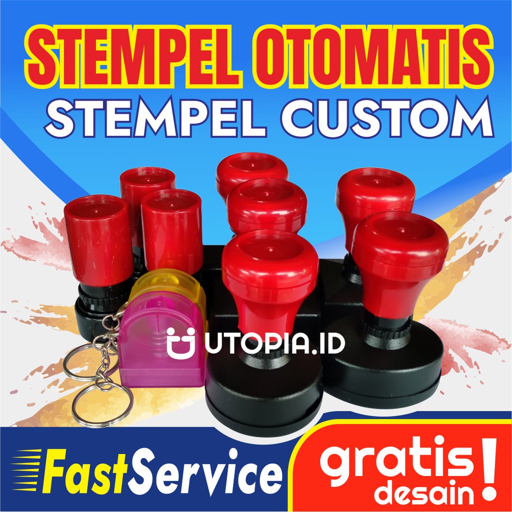 

STEMPEL CUSTOM/STEMPEL OTOMATIS/JAMINAN ISI TINTA LEBIH 1000X CAP
