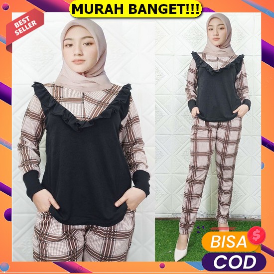 Dyoura.Id / New Jumpsuit / One Set Vest Premium/ Setelan Wanita / One Set Reina Span/ Setelan Crop /