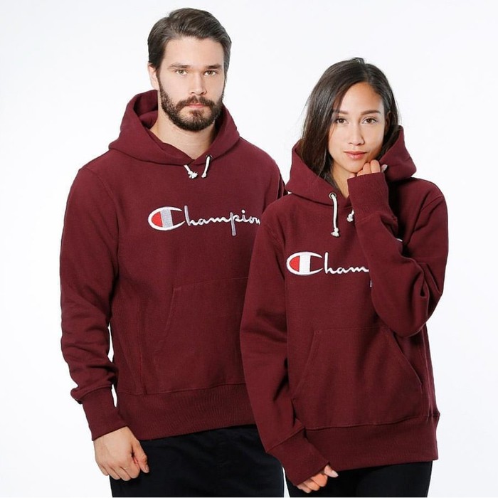 Jaket Champion Premium Hoodie Fleece Tebal Bordier
