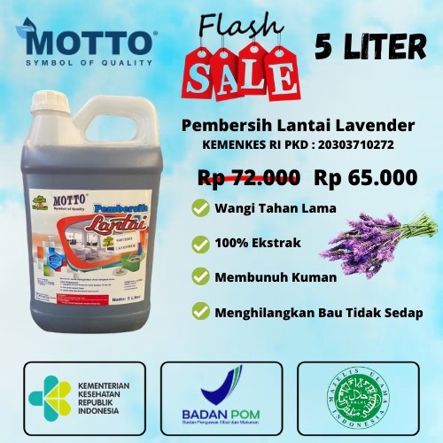 Pembersih lantai LAVENDER Motto 5 LITER PRODUK TERBAIK