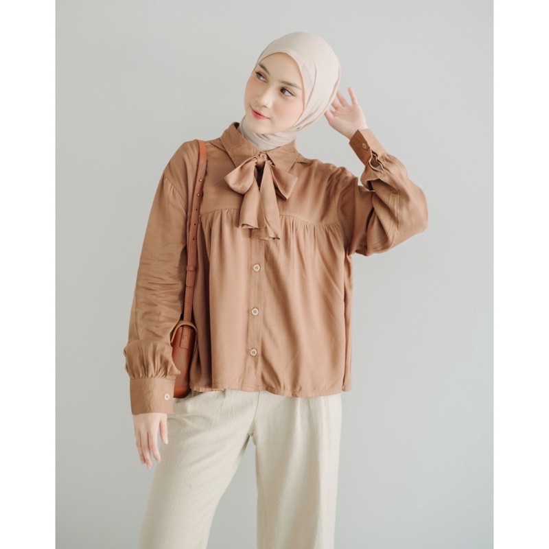 Aleta Blouse Rayon Twill Premium Kemeja Wanita Rayon Jumbo