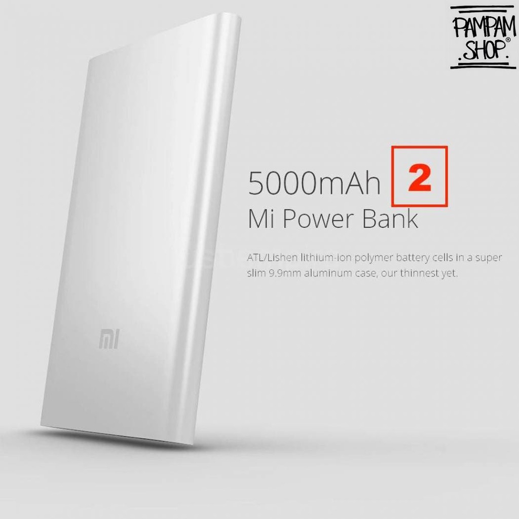 Powerbank Xiaomi 2 5000 MAh Power Bank 5000mAh Micro USB Xiao Mi Silver