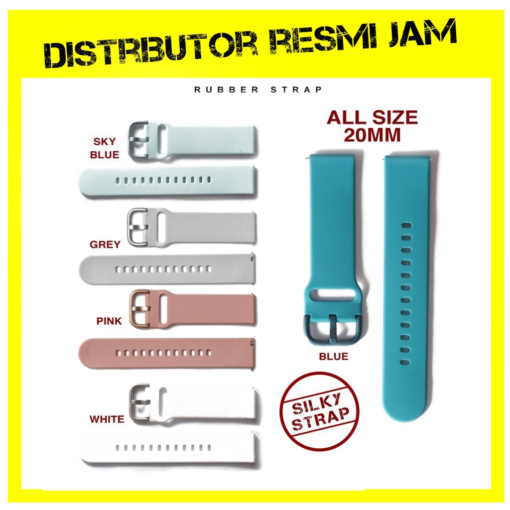 Strap Karet Jam Tangan 20mm / Rubber Strap 20mm Premium Quality - Random