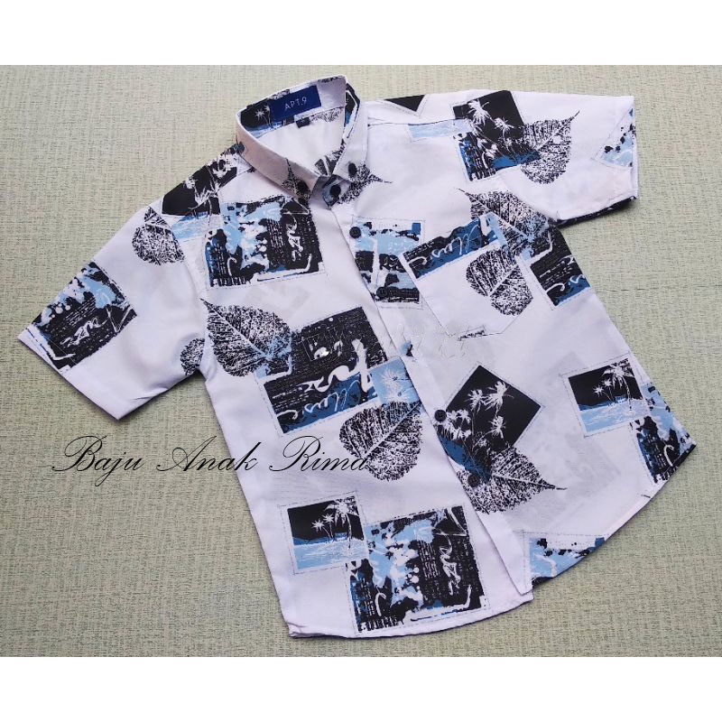 Baju anak kemeja motif anak laki laki cowok terlaris 2-10 tahun