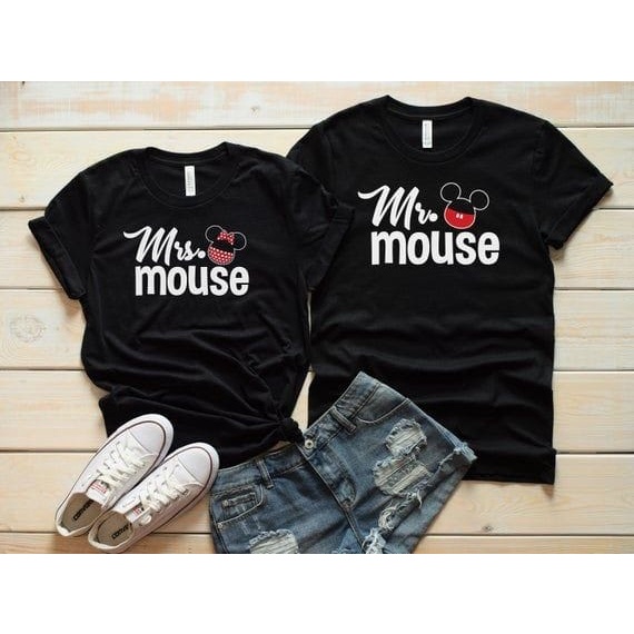 MYSTIQUE.ID-BAJU KAOS COUPLE MR.MOUSE&amp;MRS.MOUSE T-SHIRT LUCU DAN AESTHETIC