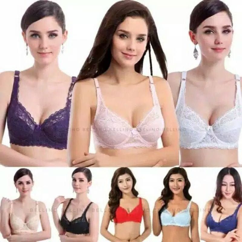 TALLY Bra brukat  Lembut 983 Setara Cup B-C busa tipis Pakai Kawat