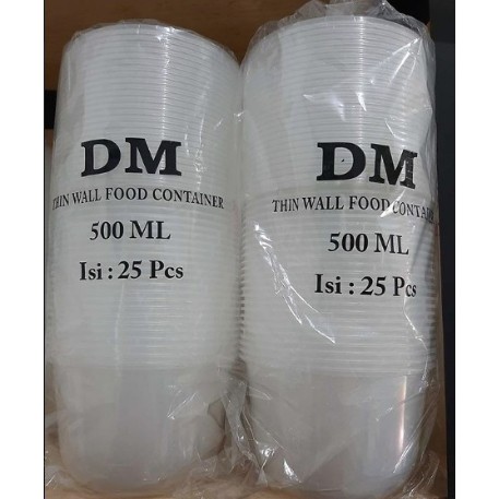 

DM 500 ML (25 pcs) Bulat / thinwall Plastik Dm 500 ML / cup salad / cup kurma