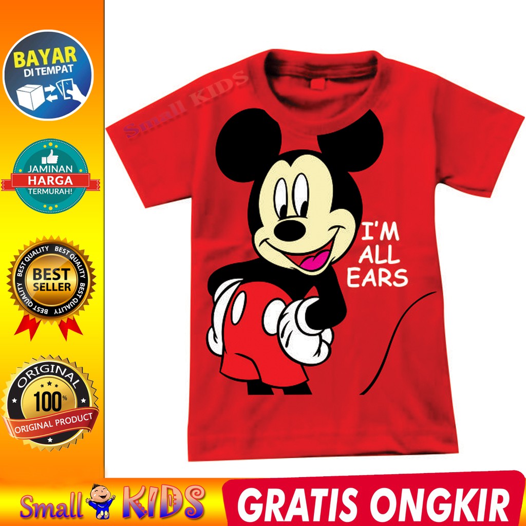  Baju  atasan anak  laki  laki  perempuan mickey ear s usia 1 