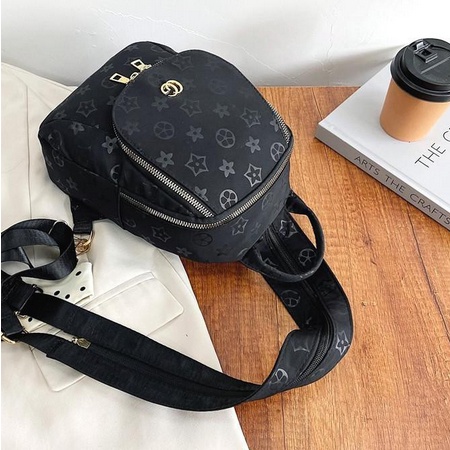 BJ32043 - BLACK/KHAKI GC FLOWER - TAS RANSEL WAISTBAG SLINGBAG UNISEX BISA SLEMPANG WANITA FASHION IMPORT MODIS ELEGAN TERMURAH TERLARIS TERBARU BAGSTORE JAKARTA TAS BATAM LT2043