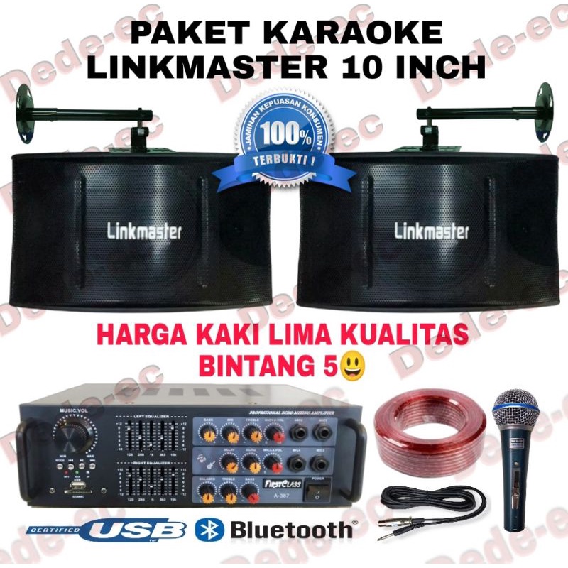 Paket Karaoke Link Master 10 inch Set lengkap Sound System karaoke