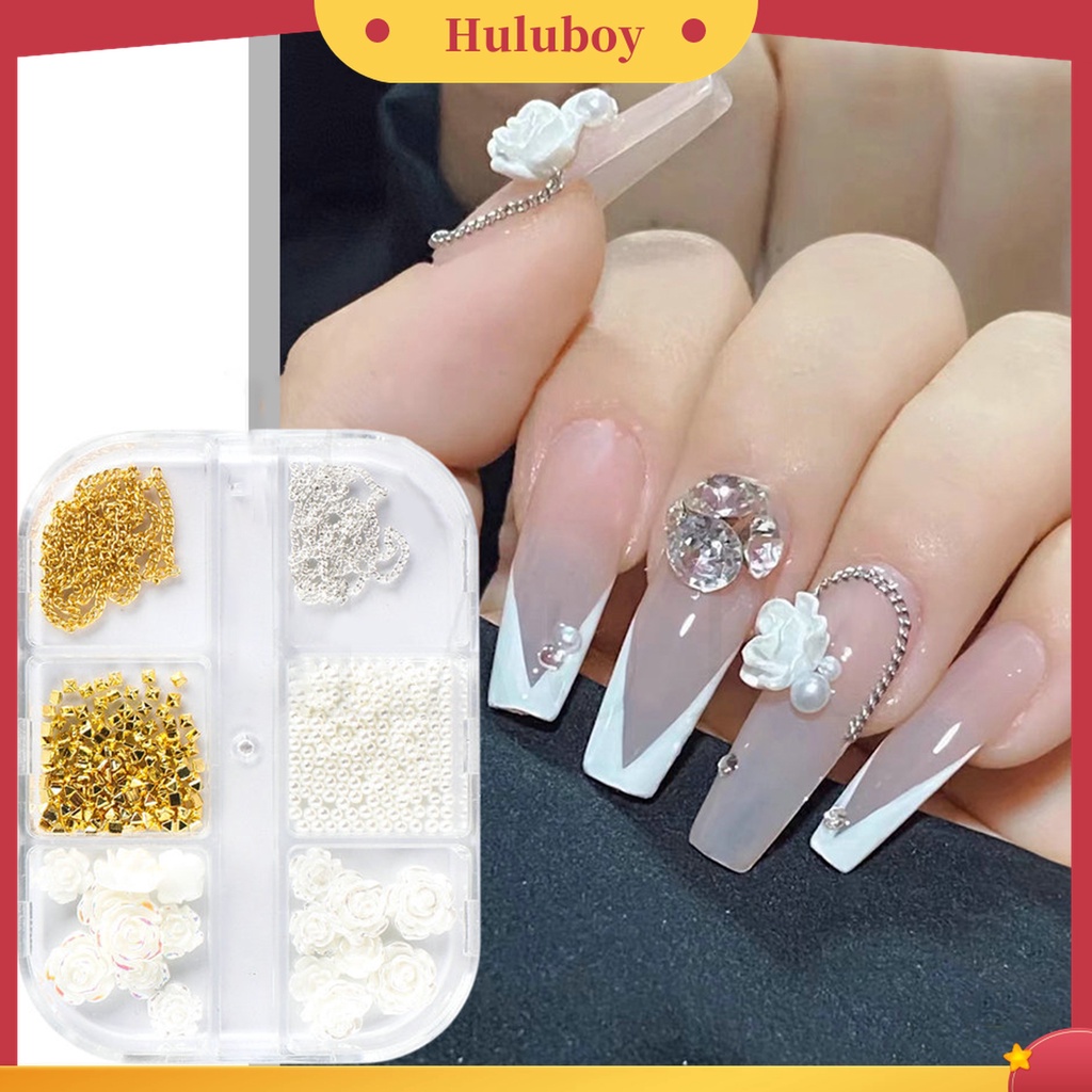 Huluboy Huluboy♡ Rantai Berlian Imitasi Bahan Metal Untuk Dekorasi Nail Art
