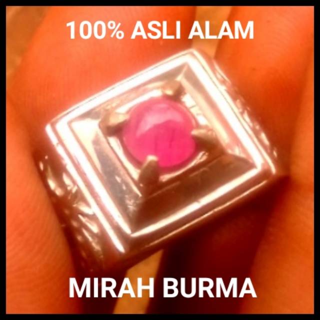 Cincin Natural Ruby Burma Original Asli Alam Mulus Cerah Berkwalitas