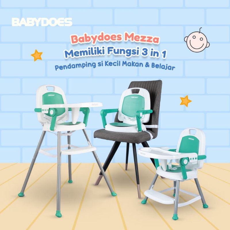 Kursi Makan Bayi Babydoes Mezza High Chair CH-KT 614 SN Booster Seat