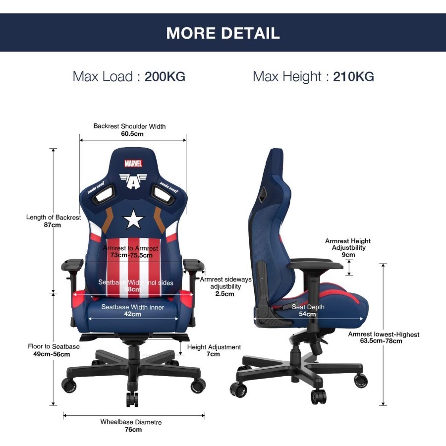 ANDASEAT Captain America Edition Series Premium - Gaming Chair