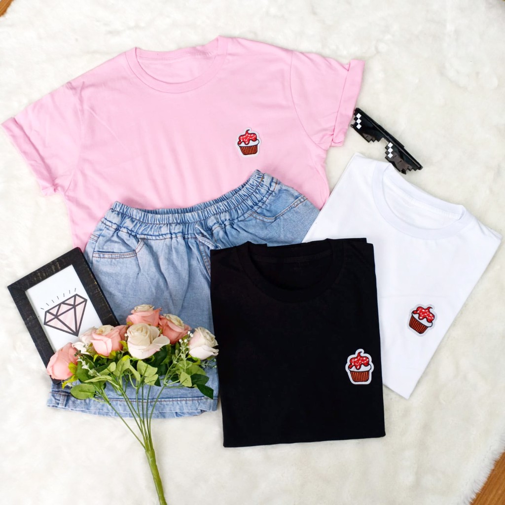 CUPCAKE / TERMURAH BAJU KAOS KATUN WANITA LENGAN PENDEK / TUMBLR TEE