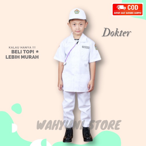 Baju dokter kecil seragam setelan stelan profesi anak laki laki baju dokter kecil baju kostum anak c