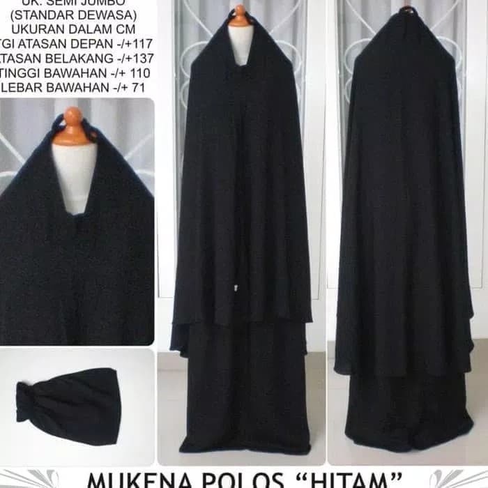 Mukena bali hitam polos