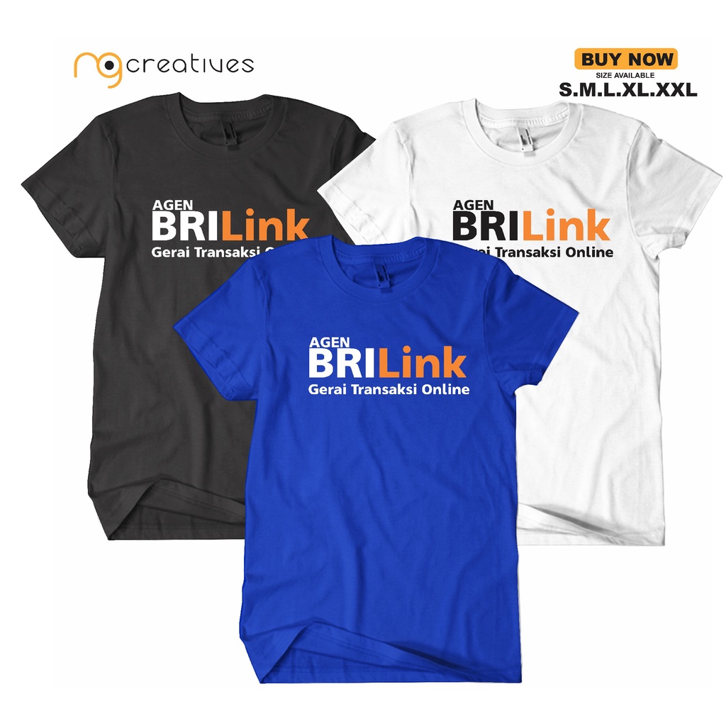 Baju Agen Brilink BRI Gerai Transaksi Online /Kaos Perusahaan/Tshrit Keren Pria Wanita/Distro Premiu