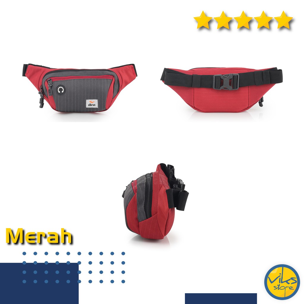 Tas Pinggang Pria / Cowok Slempang Selempang Waist Bag Bahu Casual Multifungsi Original Elbrus Premium Tas Sunmori Tas Motor