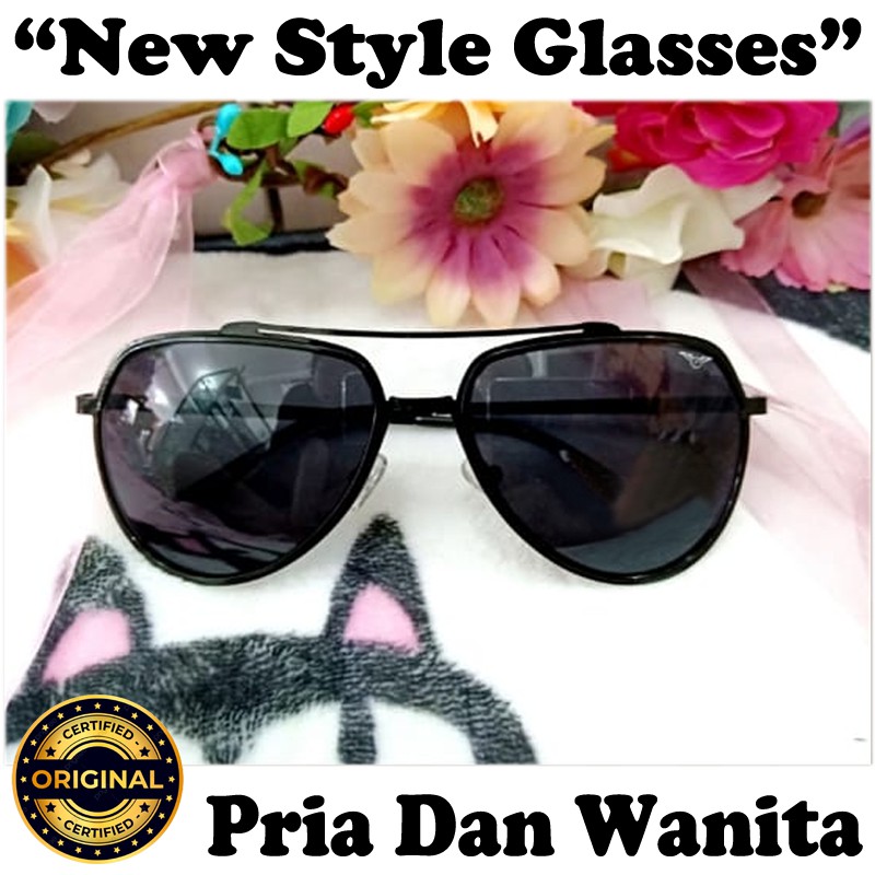 Kacamata hitam normal kacamata gaya pria wanita fashion big sunglasses unisex model aviator color