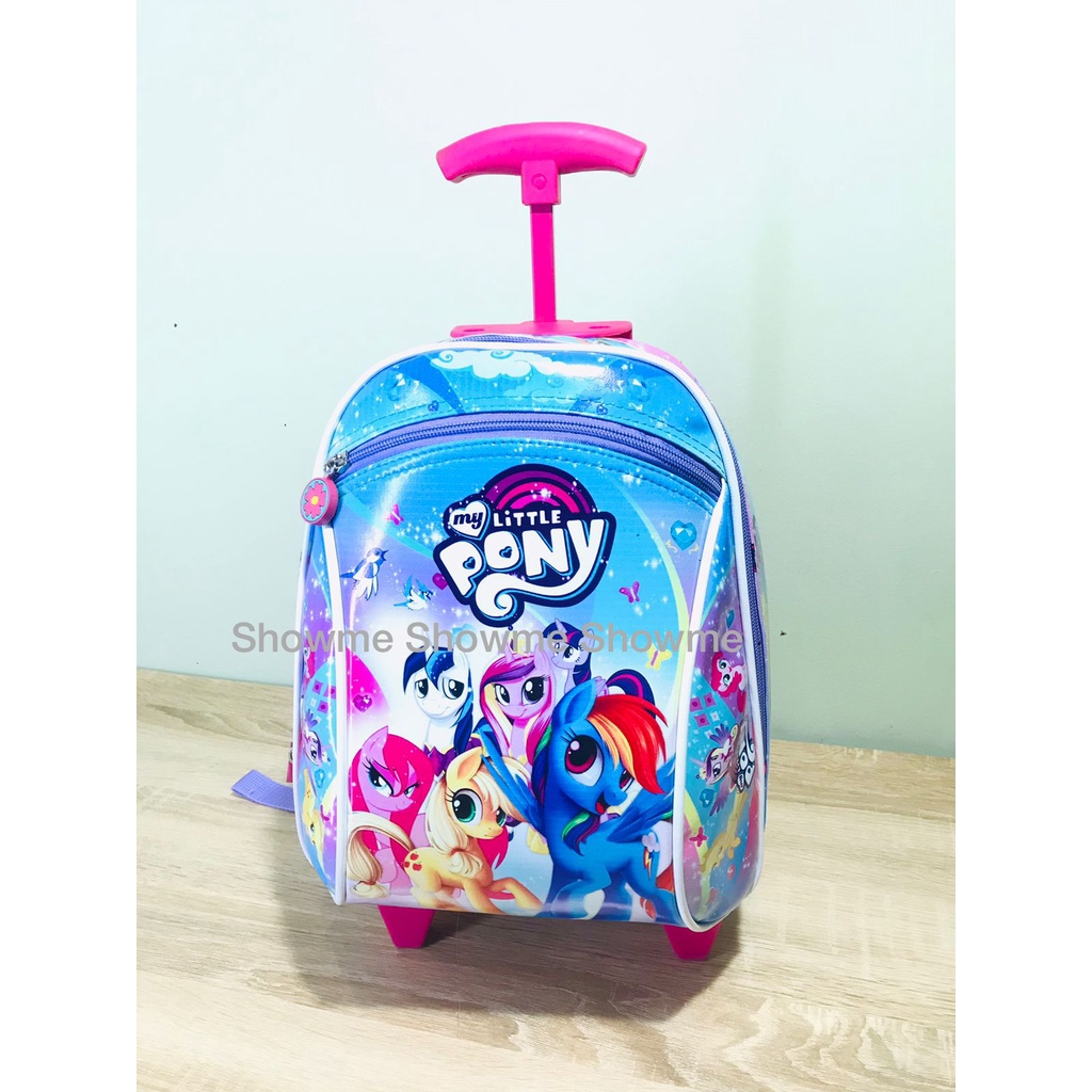 SHOWME TAS TROLI - TROLLEY DORONG ANAK SEKOLAH TK - PLAY GROUP PEREMPUAN LOL BIRU - BATOK GAMBAR BUSA KEKAR