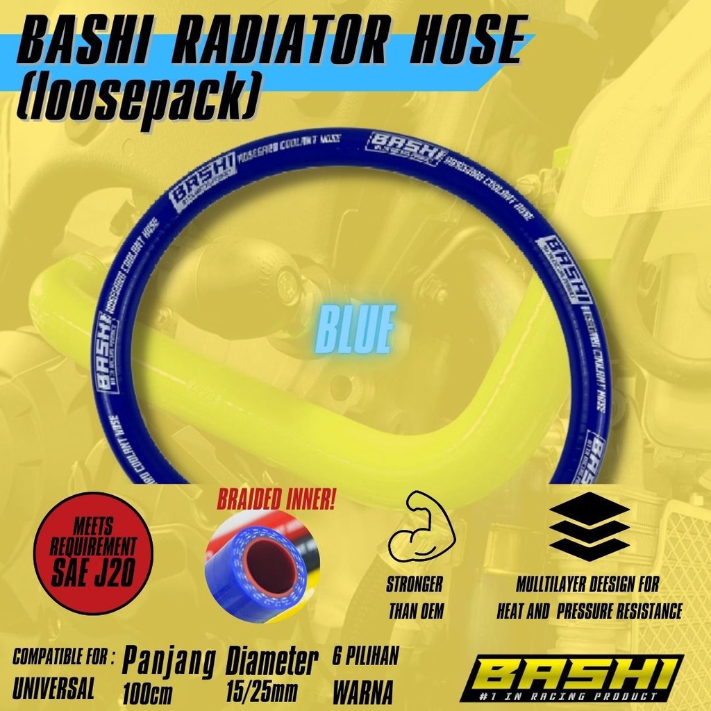 BASHI Original Selang Radiator Samco Meteran Cb Ninja R Ninja RR Vixion Cbr Jupiter Mx