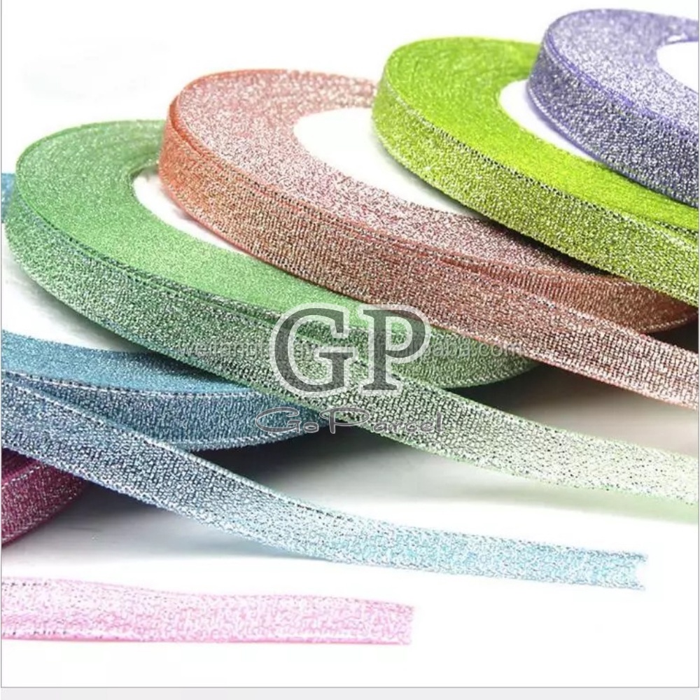 ( 3 Meter ) PITA METALLIC GLITTER - 0.5 IN / 1.2 CM / 1/2 INCH PITA METALIK GLITER HIASAN KADO PARCEL