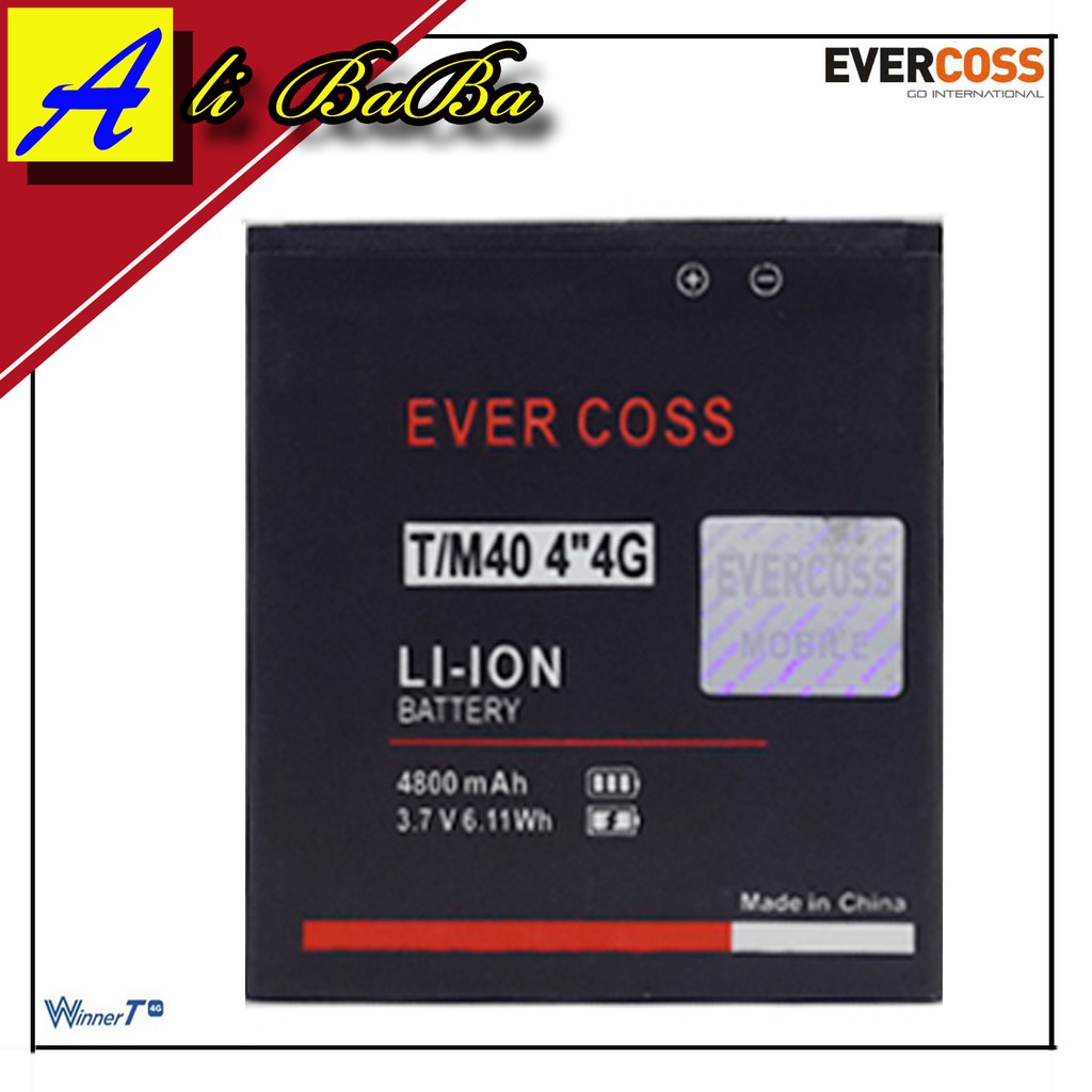 Baterai Handphone Evercoss M40 Winner T 4G Double Power Evercoss Battery HP Cross Winner T Battery