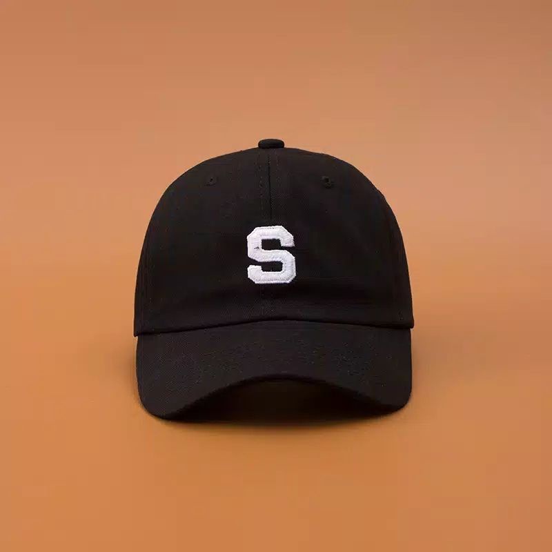 A'S SHOP TOPI BASEBALL GAYA KOREA MOTIF HURUF S UNTUK PRIA/WANITA DISTRO