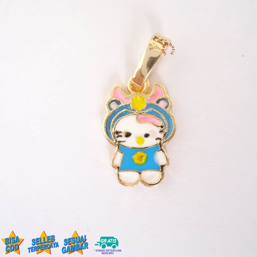 Lovelybutik - Liontin Kalung Anak Xuping Gold Lucu Cutie Blue Liontin Anak Lucu Tanpa Kalung