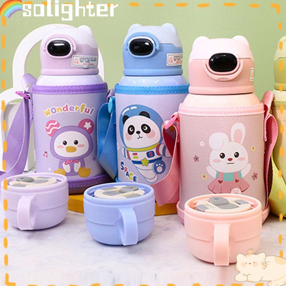 Solighter Botol Air Minum 500ml Anti Bocor Dengan Sedotan Untuk Anak