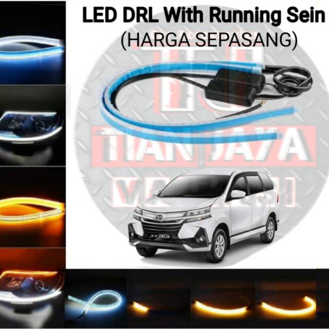 Lampu Alis New XENIA 2019-Up Waterproof LED DRL Headlamp Signal Sen 2 Warna Keren High Quality