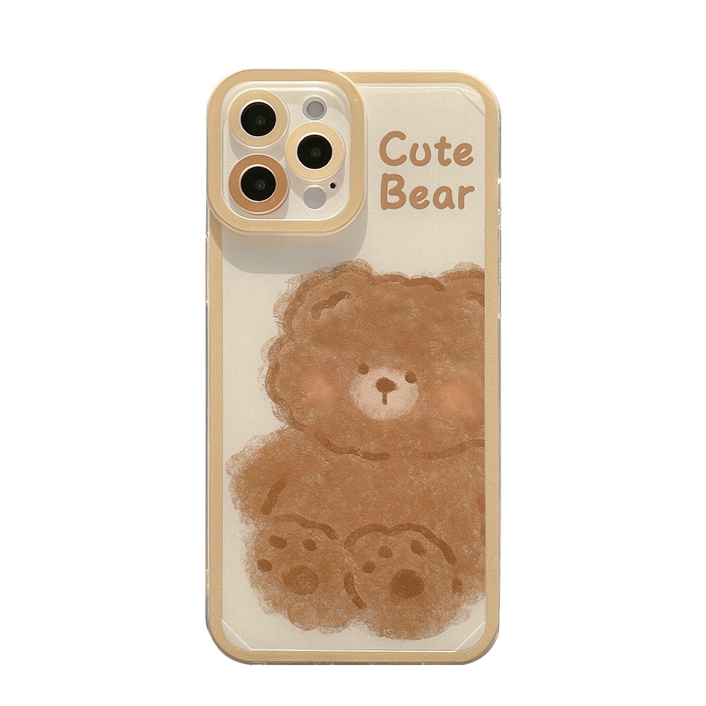 Soft Case TPU Motif Brown Bear Untuk Samsung A13 A03 A02S A12 A02 A22 A32 A52 A72 A21S A10 A20 A50 A51 A71 M12 M52 A10S Note 20 Ultra S20 S21Plus