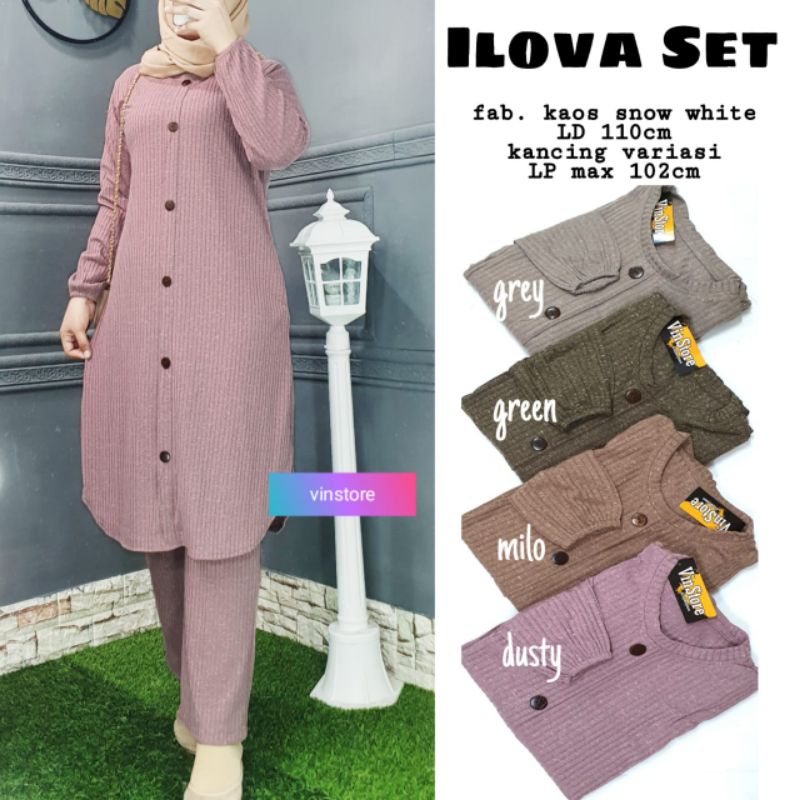 Ilova set by vinstore / setelan celana / tunik set / baju setelan