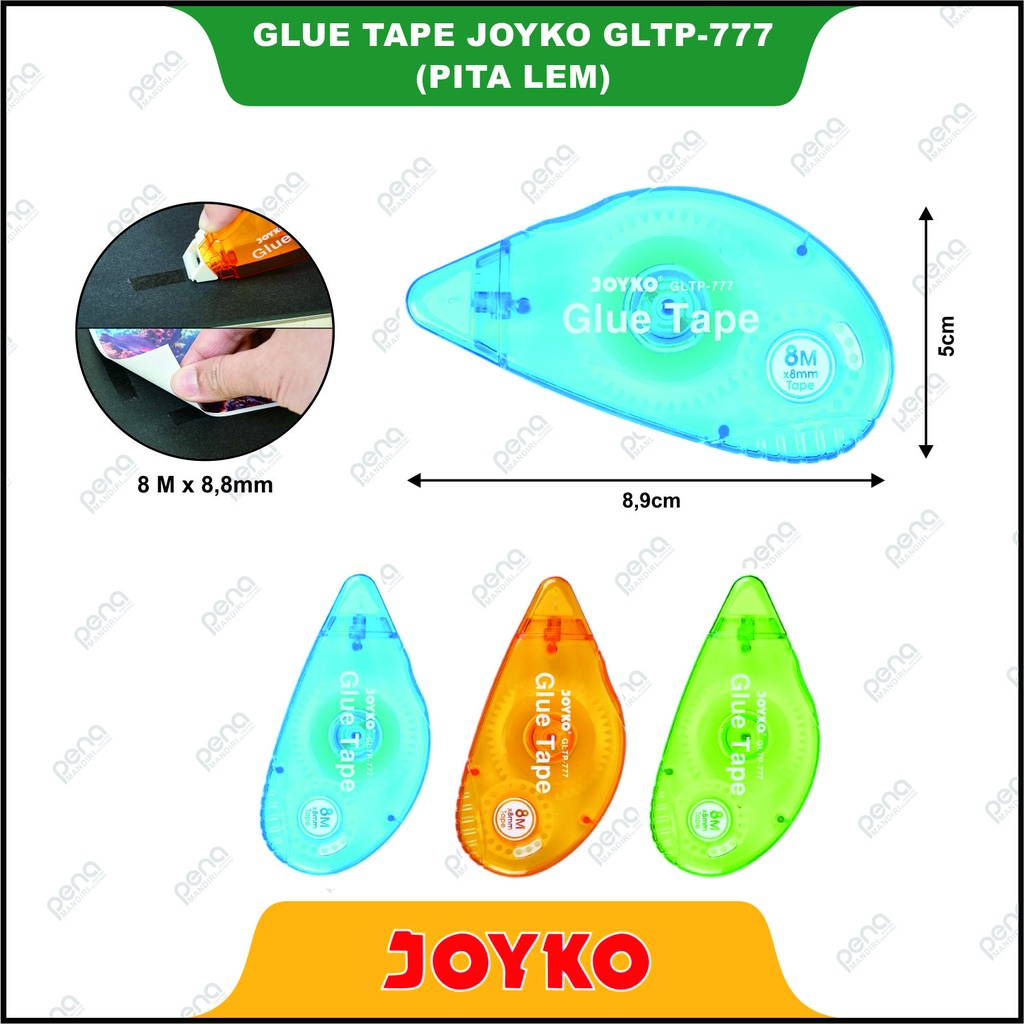 Glue Tape Joyko GLTP-777 - Lem Pita Dua Sisi Doubel Sided Roll 8mm x 8m