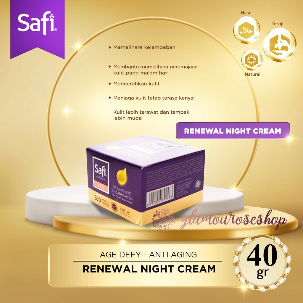 ❤️Glamouroseshop❤️ Safi Age Defy Renewal Night Cream Rejuvenate And Brighten 40gr ( AD  BIG )