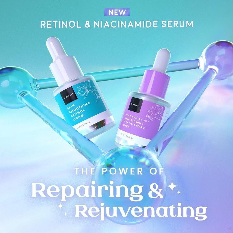 Scarlett Whitening Skin Smoothing Retinol &amp; Niacinamide 5% Serum Serum 15ml| Serum Wajah by AILIN