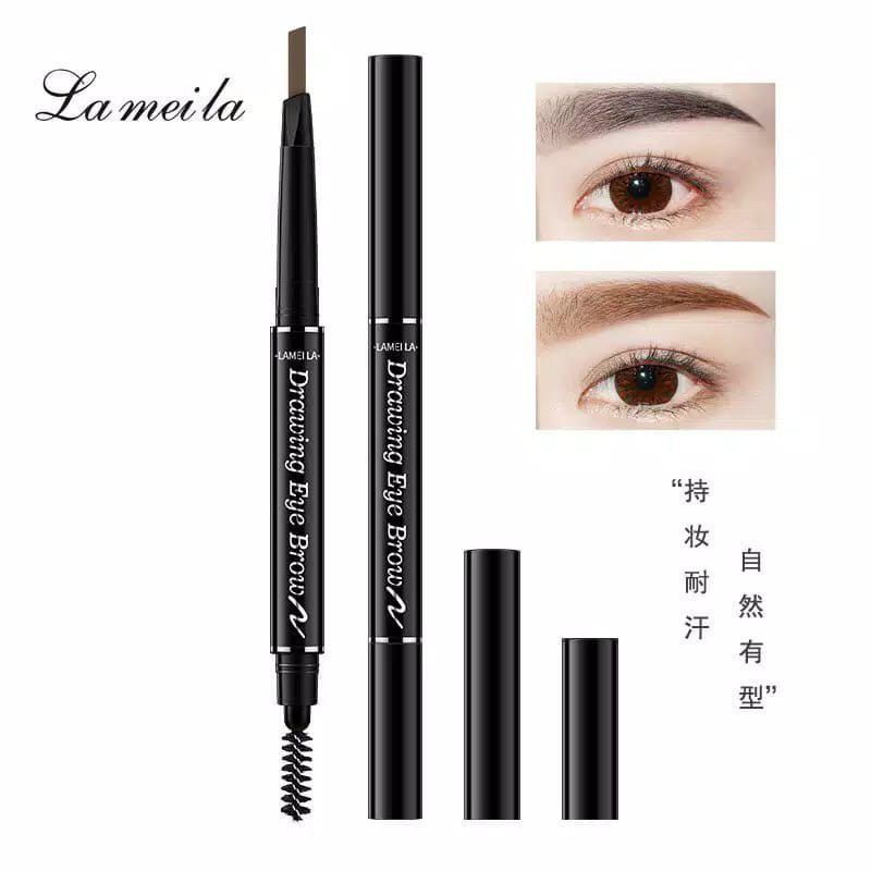 LAMEILA Pensil Alis Original Eyebrow Boxless 2 in 1 Kepala Ganda 7 Warna LA026