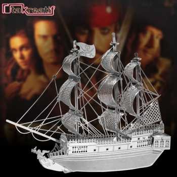 Puzzle 3D Metal Black Pearl Ship - Nano Puzzle