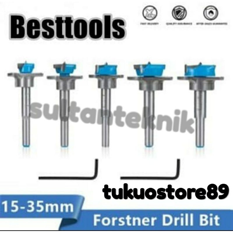 mata bor / mata bor engsel sendok set 5pcs PLUS stopper BESTTOOLS