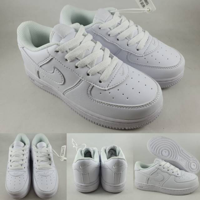 Sepatu Kets Anak Nike Air Force One Low Kids White Putih