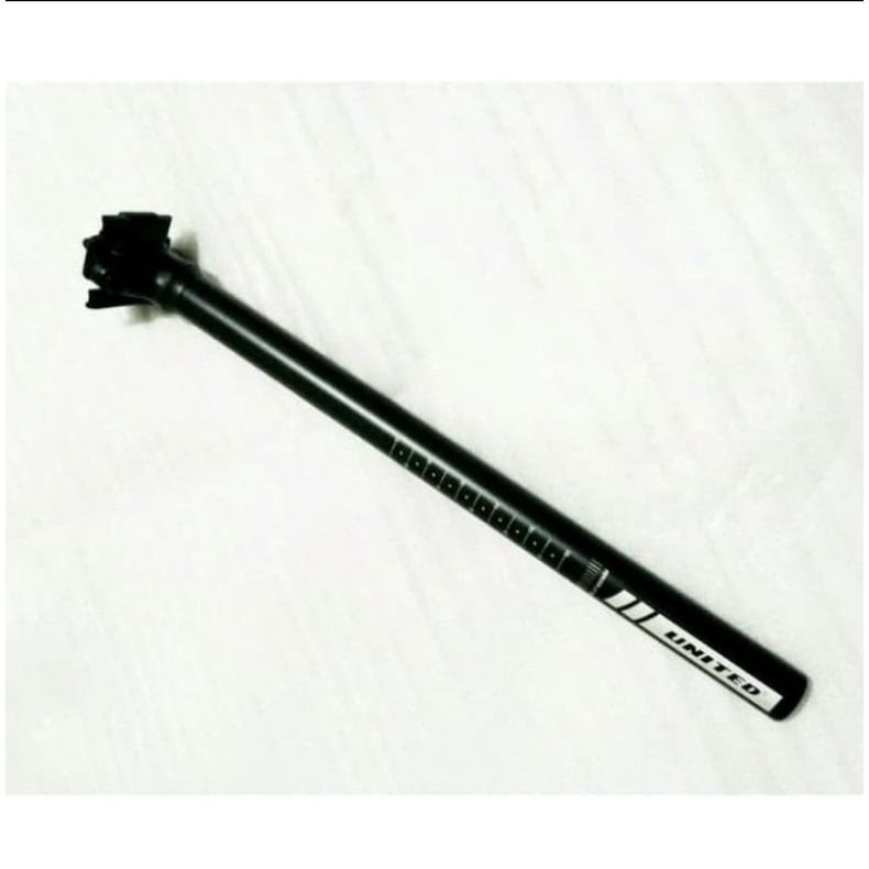 SEATPOST seat post tiang sadel jok JOK sepeda 27.2 dan 28.6 UNITED alloy hitam 400mm 400 mm mtb lipa