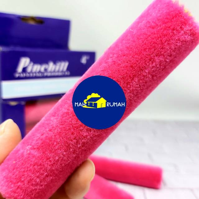 Bulu Refill Kuas Rol Roll Kapal Cat Minyak Pinehill - 4&quot; Pink Domba Merah