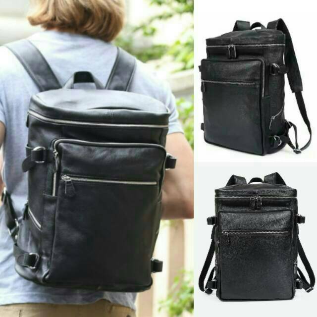 DISTRO Klub New Arrival - Tas Sekolah Kulit II Backpack Up To 15 Inch - Tas Pria Tas Wanita Laptop