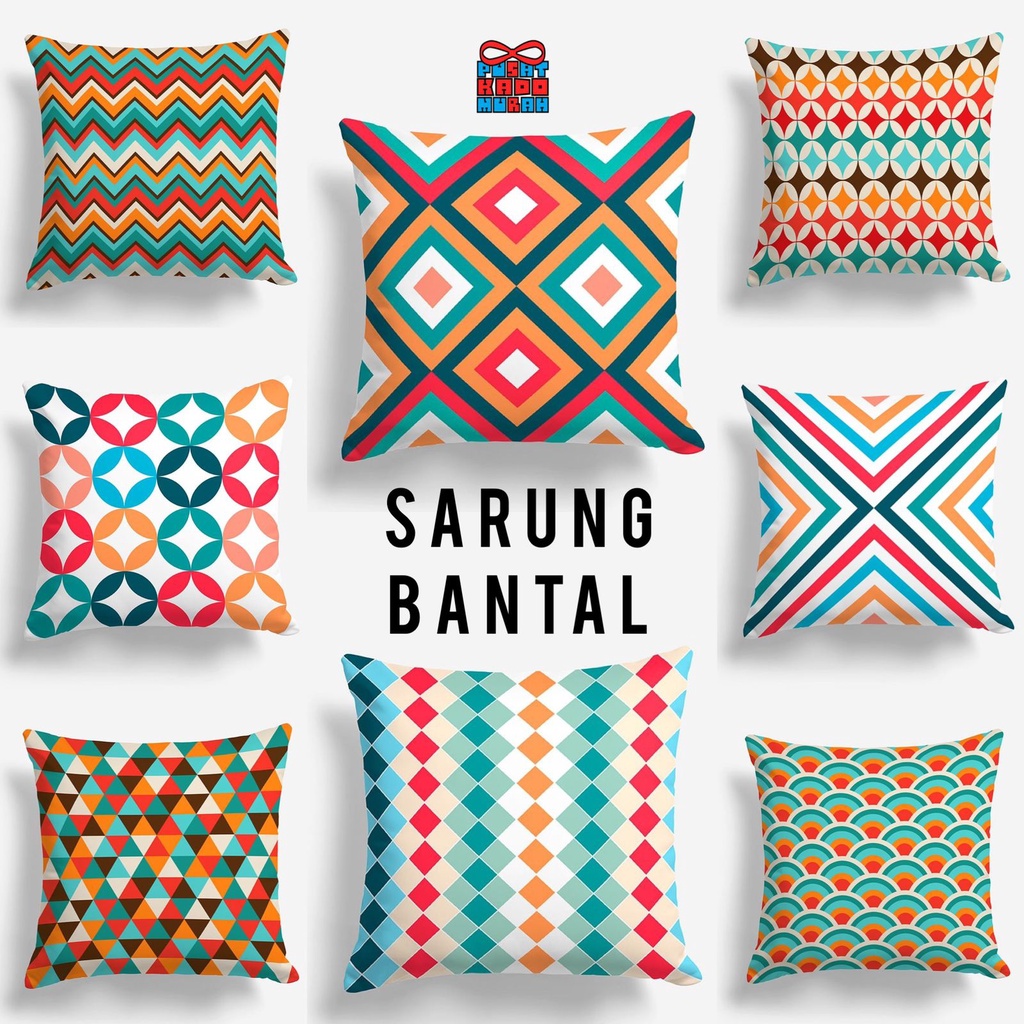 COVER SARUNG Bantal Sofa Print Motif Urban Deco Abstrak 40x40 cm - Pusat Kado Murah