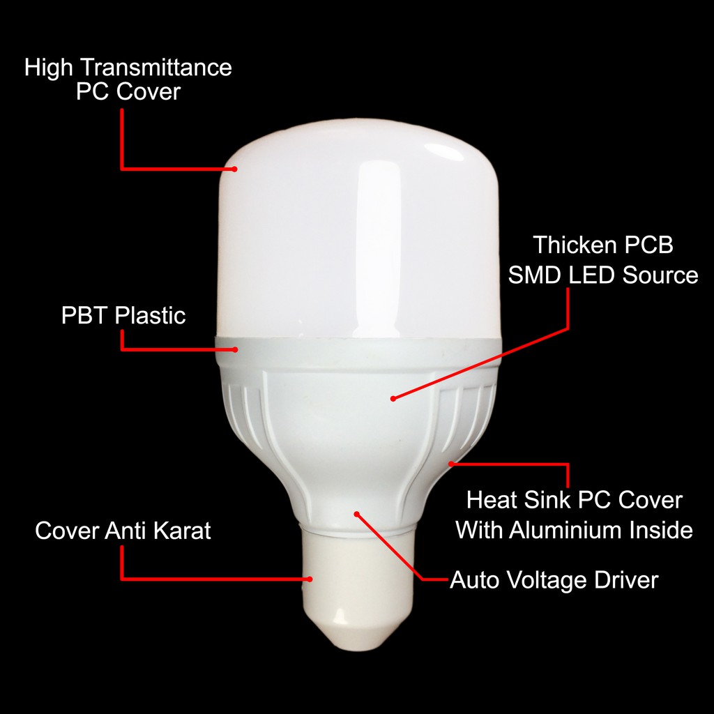 RZ Super Lampu LED Kapsul JUMBO 30W 30Watt Bohlam Capsule Putih 30 Watt