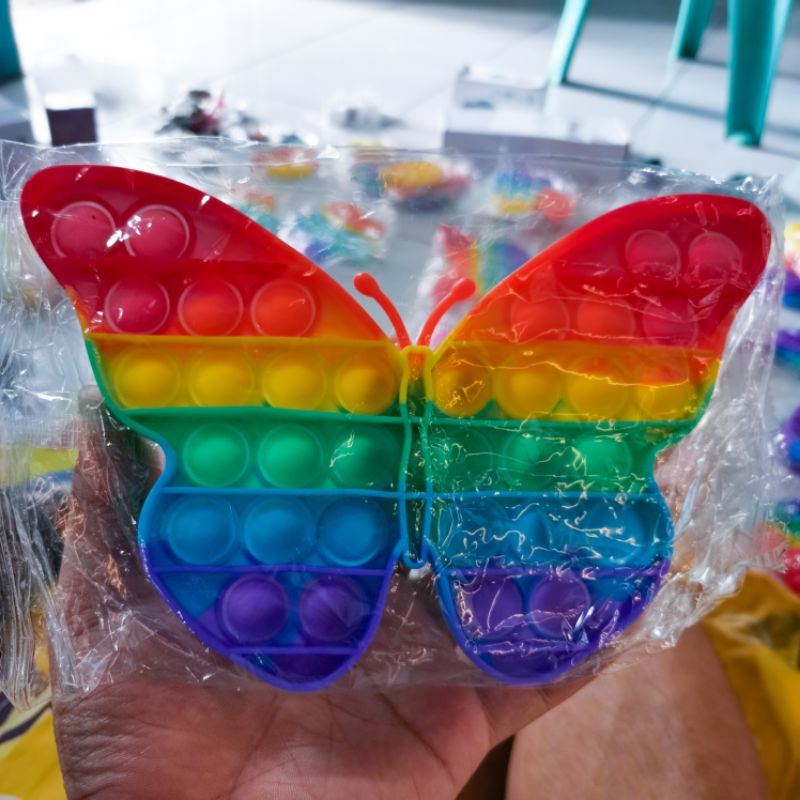 POP IT RAINBOW FIDGET TOYS Mainan Anak Edukasi Murah Pop Its Unicorn New Fidget Push Bubble Kids Kid-Kupu-kupu JUMBO