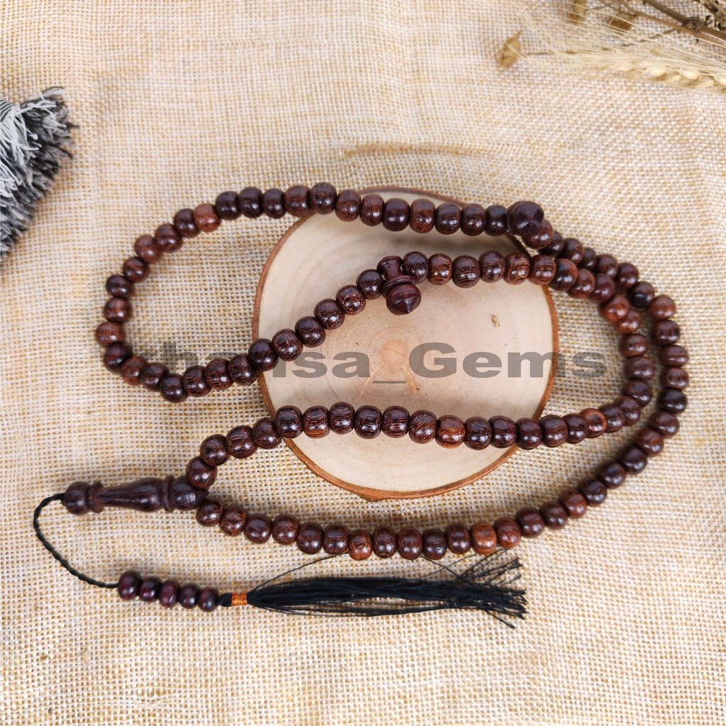 Tasbih Kayu Original Galih Asem Diameter 8mm Isi 99 butir Termurah