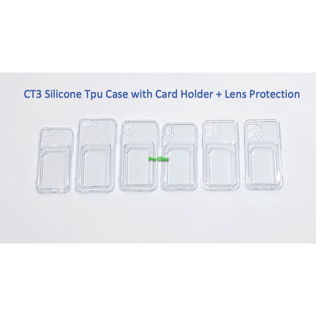 CT3 Iphone 12 / 12 Mini / 12 Pro / 12 Pro Max Silicone Card Holder Case Lens Protect